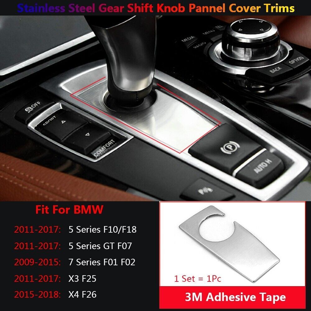 Stainless Steel Shift Button Panel Cover Trim for BMW 5 7 X3 X4 F07 F10 F01 F25 F26
