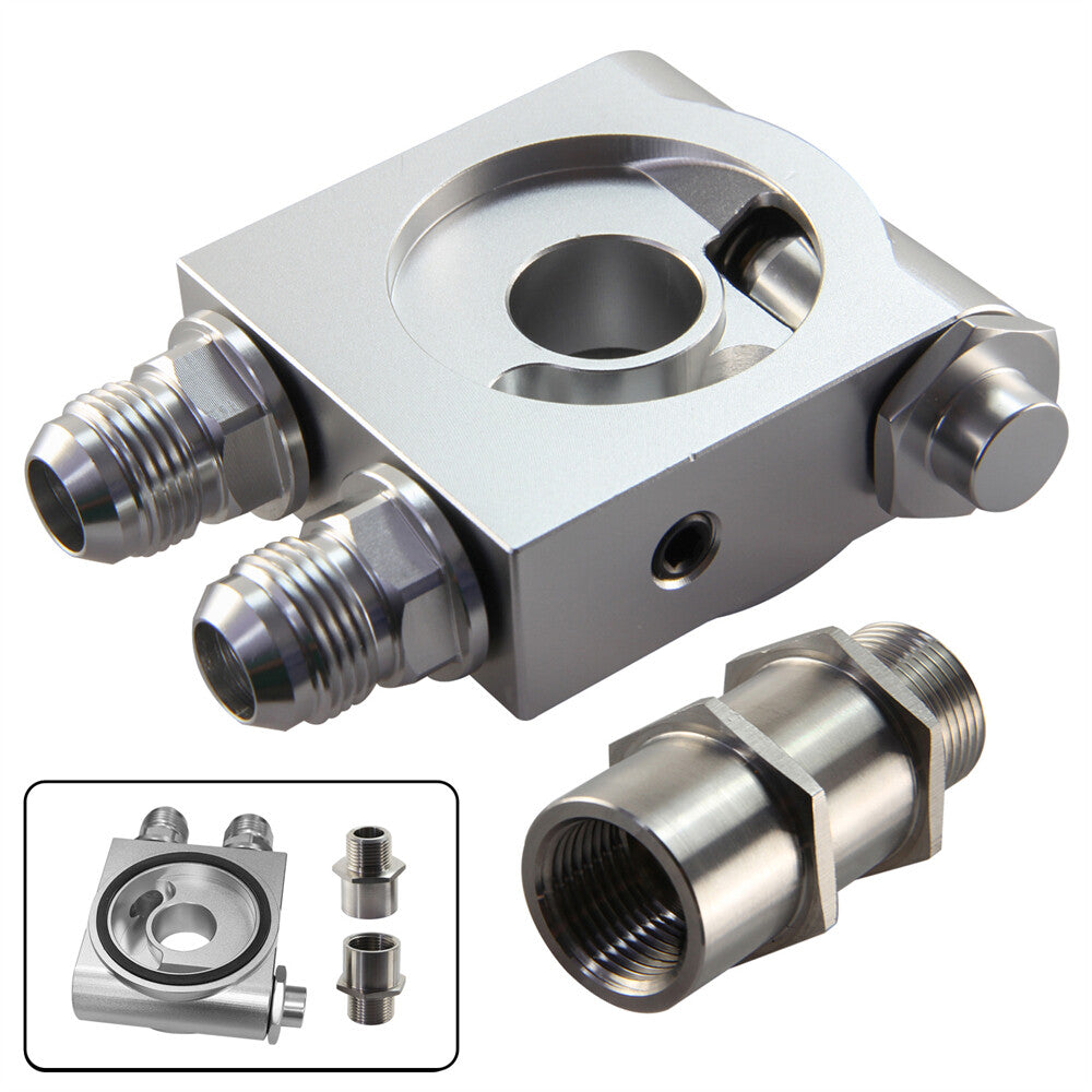 Oil Filter Adapter Thermostat 73¡À0.5¡ã M201.5  3/4-16 UNF and 1/8NPT Silver