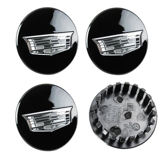New 4 Piece 68 mm Vossen Wheel Hubcap Wheel Center Cap Emblems All Black - v