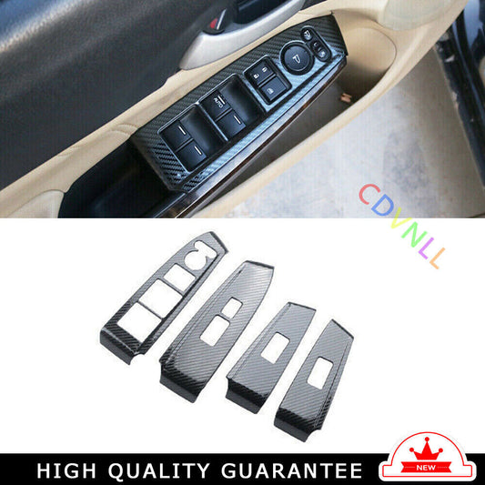 Glass Window Lifting Lock Panel Trim for Honda Accord 08-2013 Steel Carbon Fiber