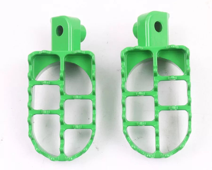 Green Alu Foot Pegs for Honda CRF50 70 80 CRF100F XR50F Bikes SSR SDG Footrest