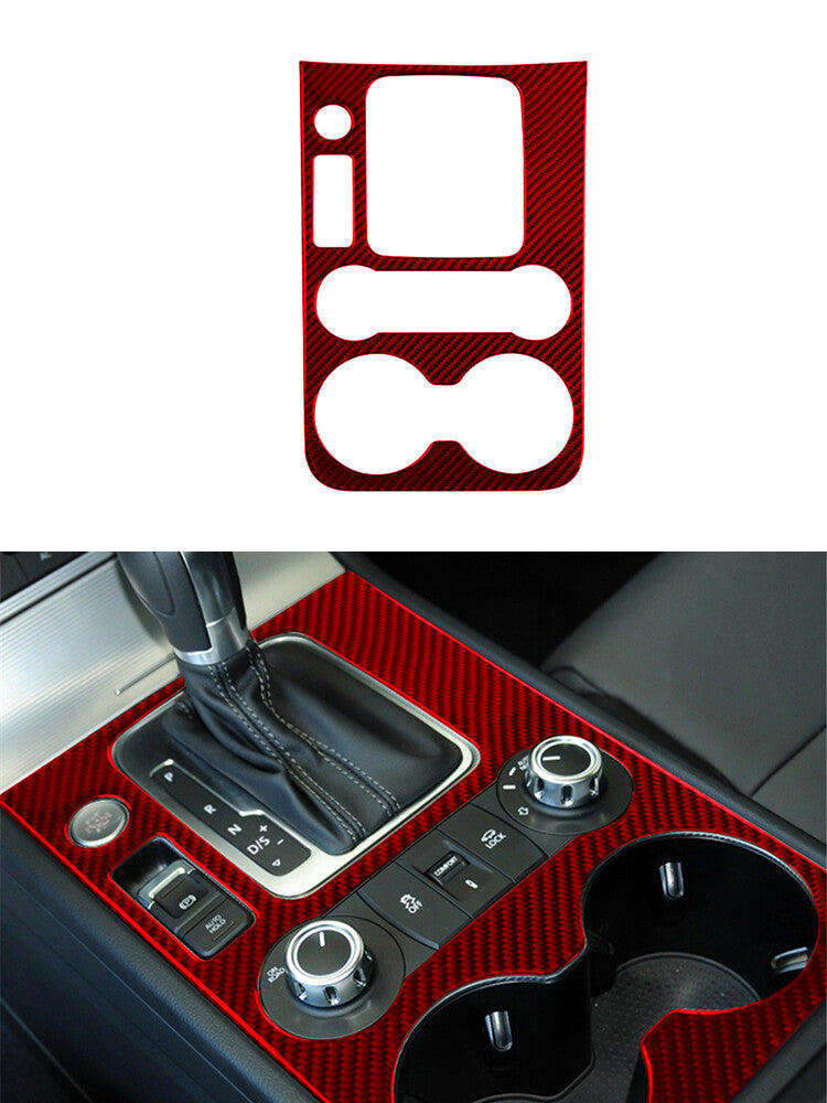 Red Carbon Fiber Rear Door Switch Cover Trim For Outlander 2014-2016 v