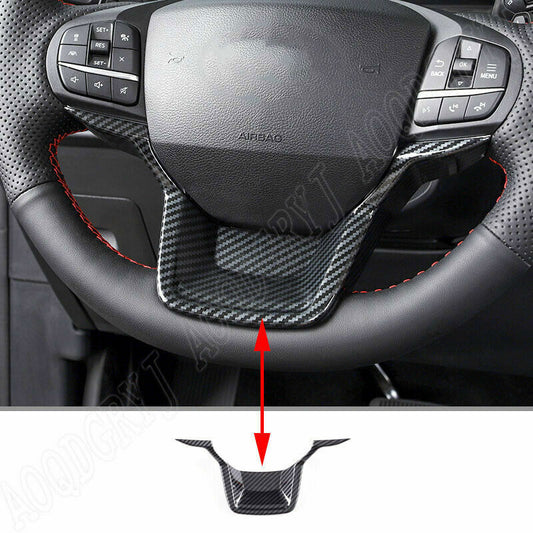 for Ford Explorer 2020-2021 ABS Carbon Fiber Steering Wheel Moulding Trim Cover