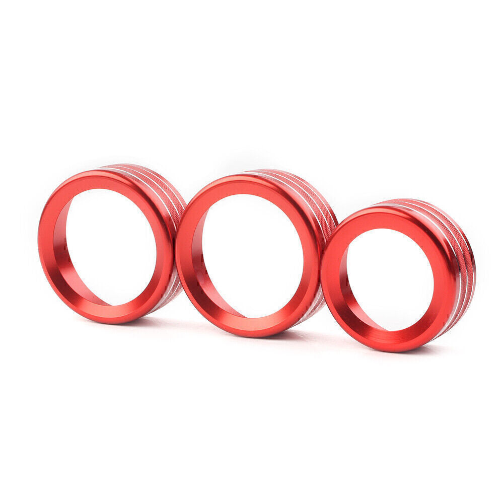 3X Red Console AC Switch knob Ring Trim Fit for Alfa Romeo Giulia for Stelvio 2017-2020
