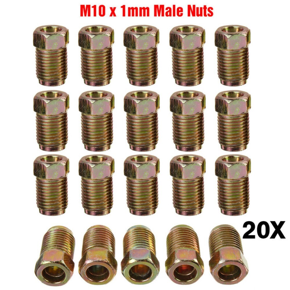 20x Brake Line Fittings Set/For 3/16-Tube Inverted Flares Metric End Union Nuts