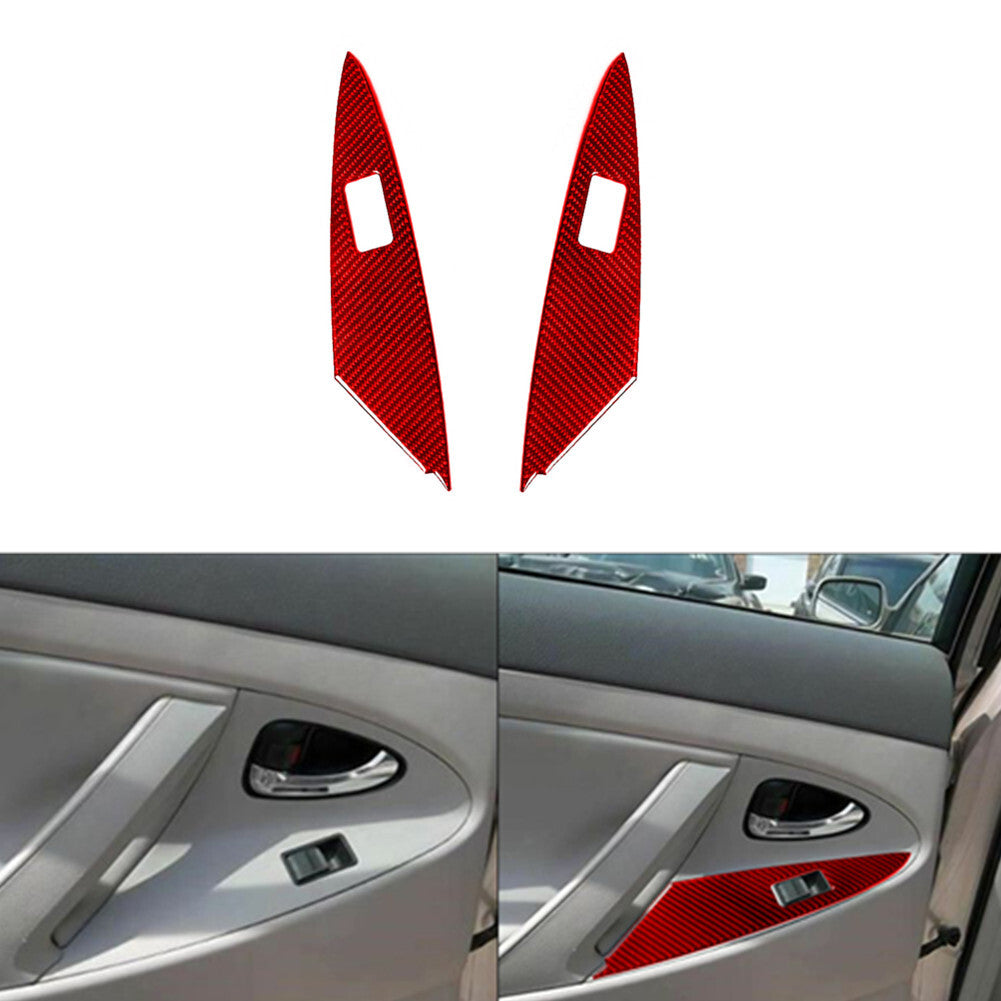 Red Carbon Fiber Rear Door Storage Cover Trim For W211 2003-2009 v