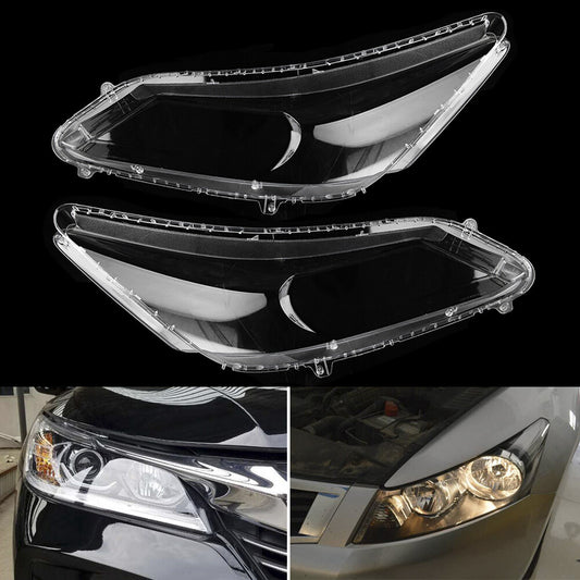 Left + Right for Honda Accord 2013 - 2015 Transparent Headlight Lens Cover - Headlight Lens