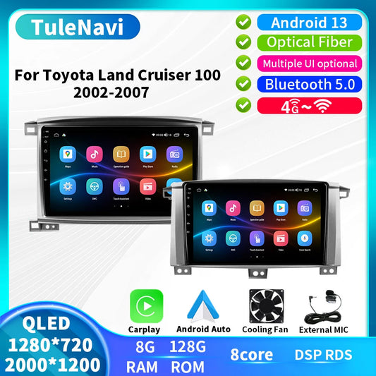 for Toyota LC100 for Land Cruiser 2002-2007 Android CarPlay Car Stereo Radio GPS BT