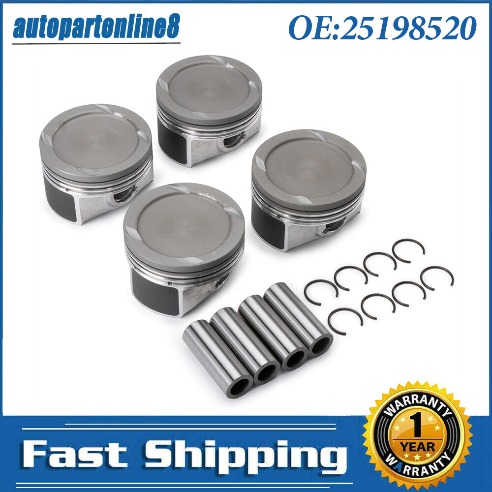 4PCS Pistons Kit Set Fit for Chevrolet for Cruze Sonic Trax Encore 1.4L l4 25198520