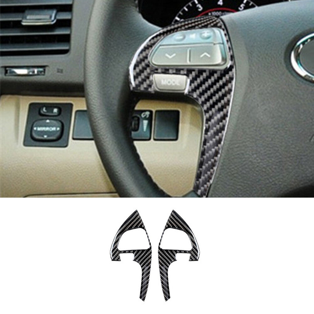 2X Carbon Fiber Rear Window Switch Buttons Frame Trim For Explorer 2011-14 v
