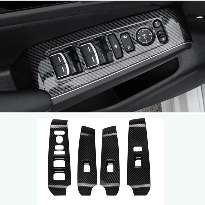 Carbon Fiber Interior Window Switch Panel Cover Trim for Honda for Civic 2022 2023 v