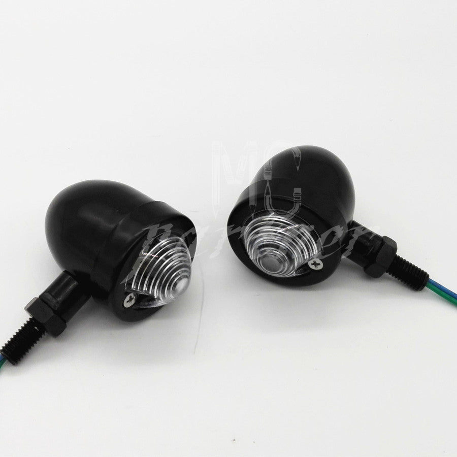 Black Motorcycle Bullet Turn Signal Amber Light Indicator Blinker for Honda Q