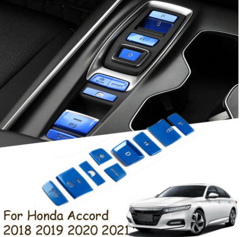 for Honda Accord 2018-2020 Blue Interior Gear Shift Box Panel Button Cover Trim