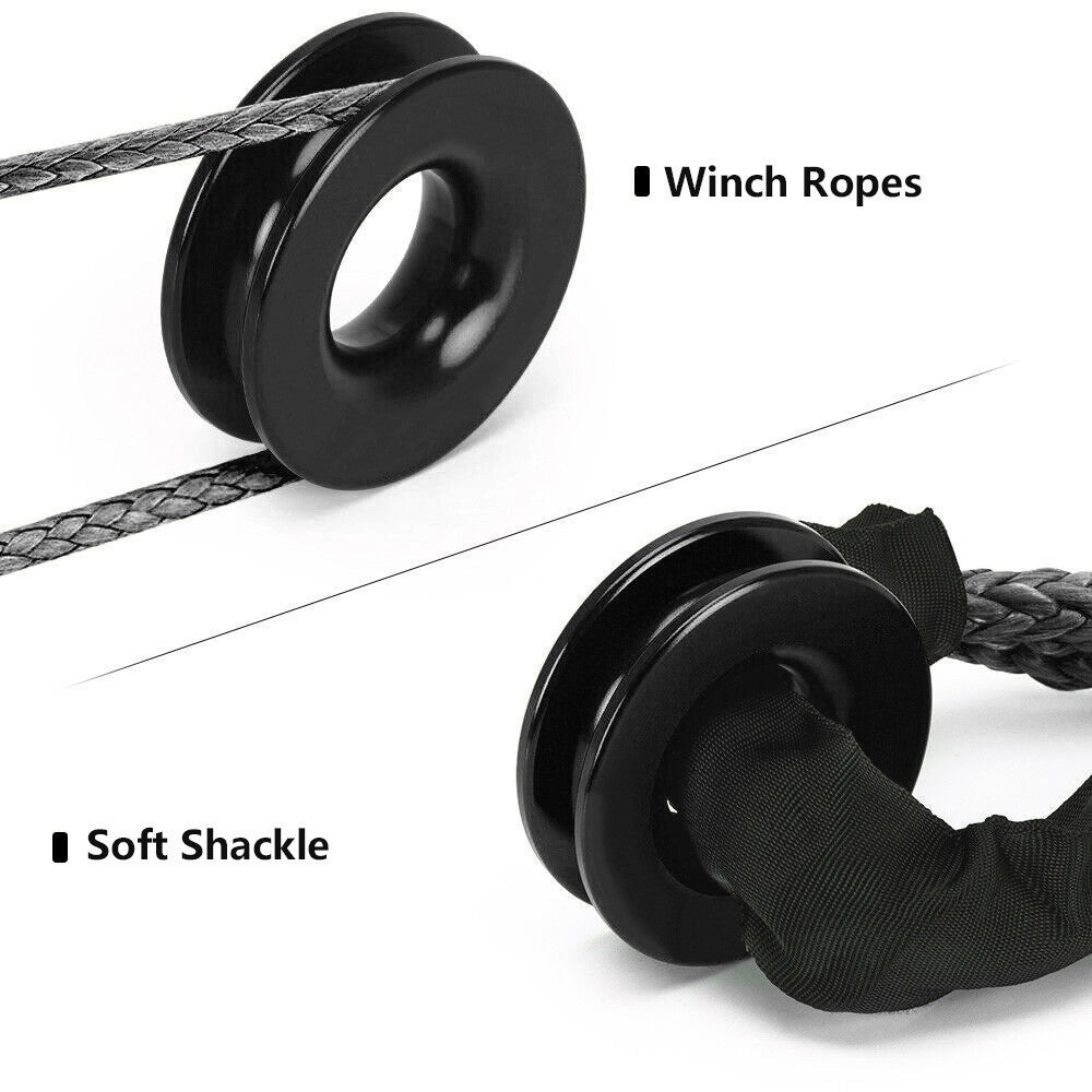 Heavy Duty Recovery Ring Snatch Block Pulley w/ Soft Shackle Tow Winch Rope Q