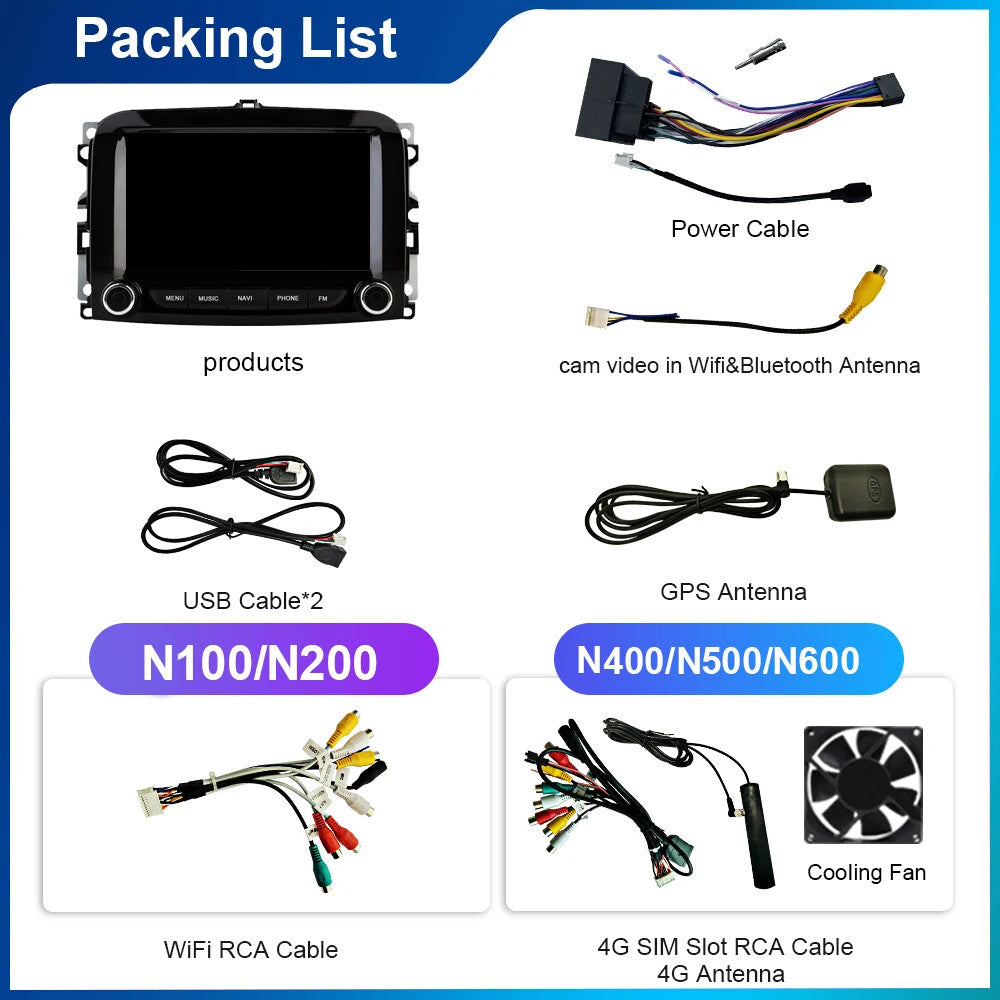 for Fiat 500L 2013-2019 Android Auto Carplay Car Radio Stereo Player Screen GPS