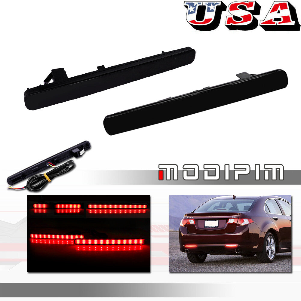 Black Lens 48-SMD LED Sequential Turn Signal Brake Light for 2009-14 for Acura TSX- v