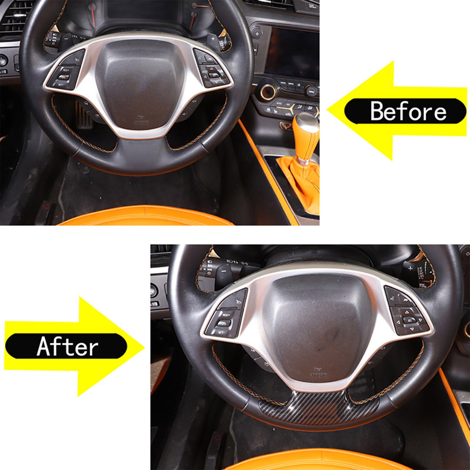 Carbon Fiber Passenger Center Grab Handle Decal Decal for Corvette C7 2014-2019- v