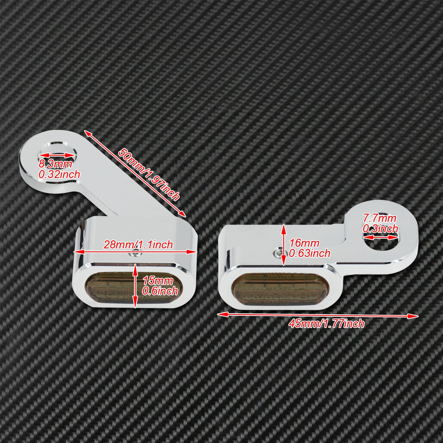 2Pcs Chrome LED Clutch Turn Signal Indicator Running Light Fit For Sportster 883 Q