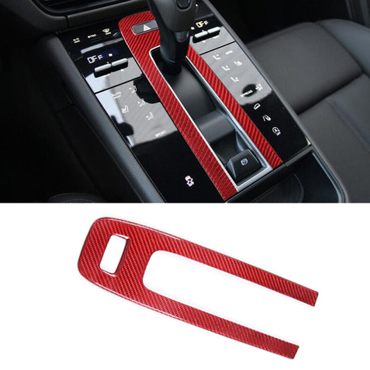 for Porsche Macan 2022-2023 Car Warning Light Lamp Switch Cover Red Carbon Fiber