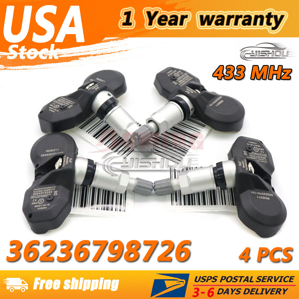 4PCS 433MHz Tire Pressure Monitoring TPMS Sensor Fit for BMW E85 E89 E53 E70 E71