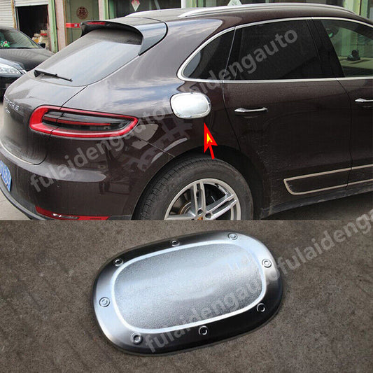 1P for Porsche Macan 2015-2019 Chrome Car Oil Gas Fuel Cap Tank Cover Decor Trim