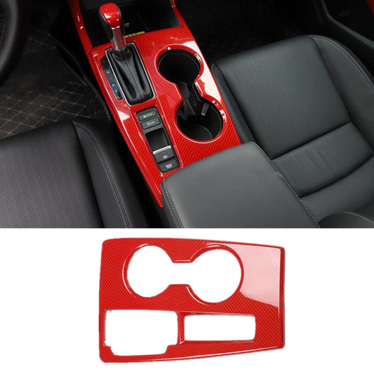 Control Gear Shift Box Panel Cover for Honda for CIVIC 2022-2024 Red Carbon ABS n