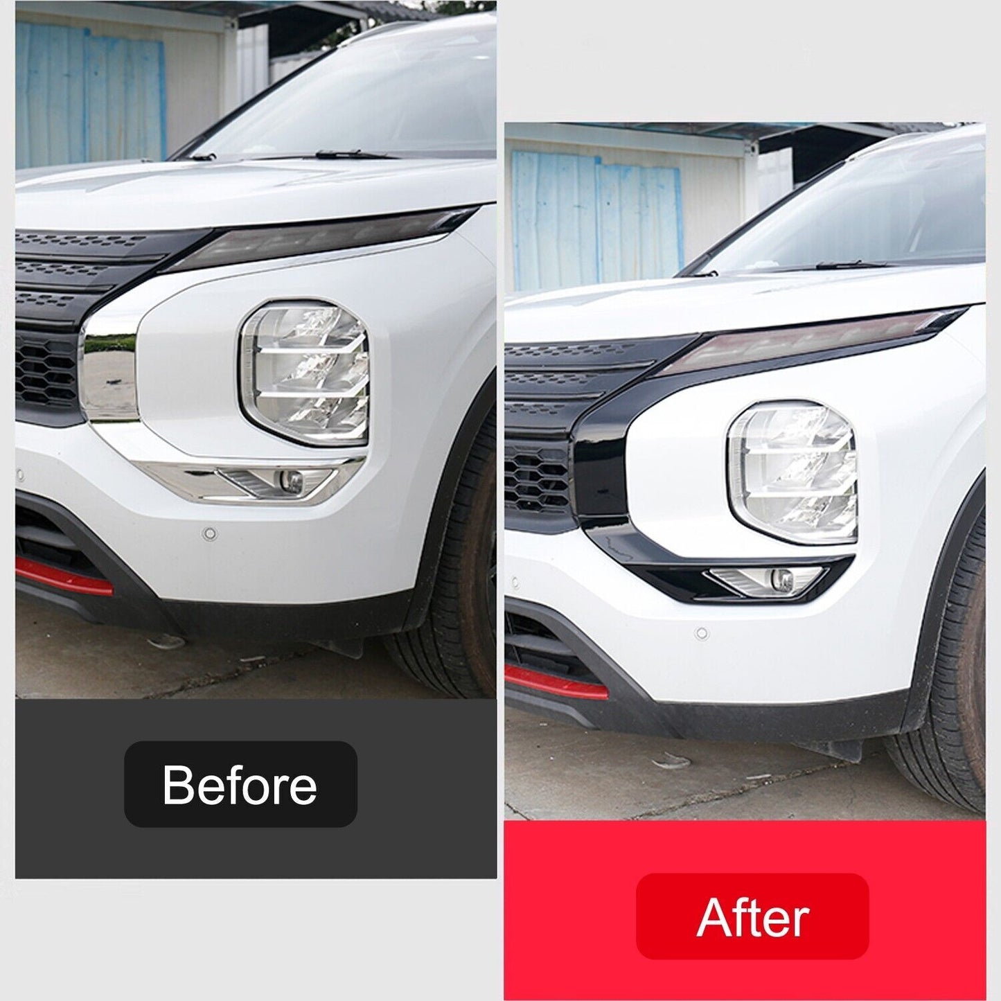 4-Pack for Outlander 2022/2023 Front Grille Trim Protector Cover - Glossy n