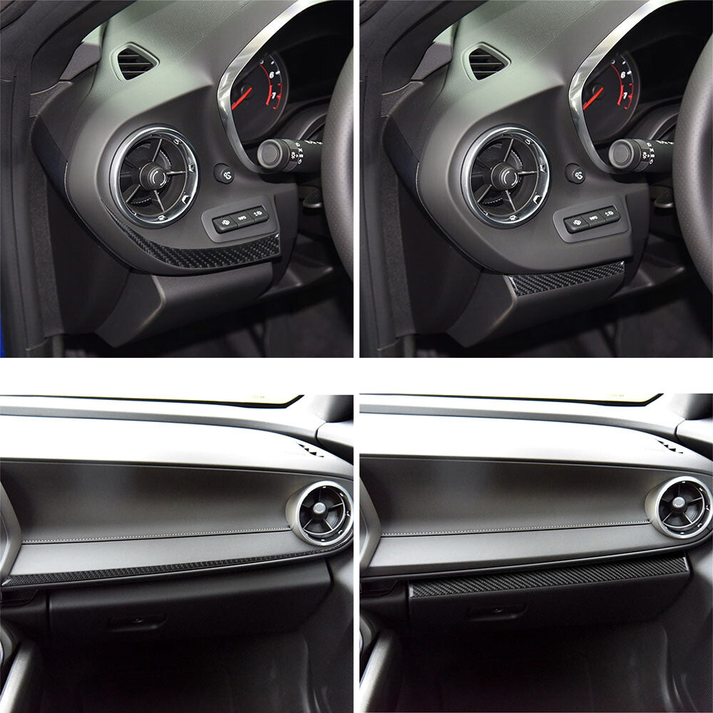 8¡ÁCarbon Fiber Central Control Dashboard Panel Trim for Chevrolet Camaro 2016-23