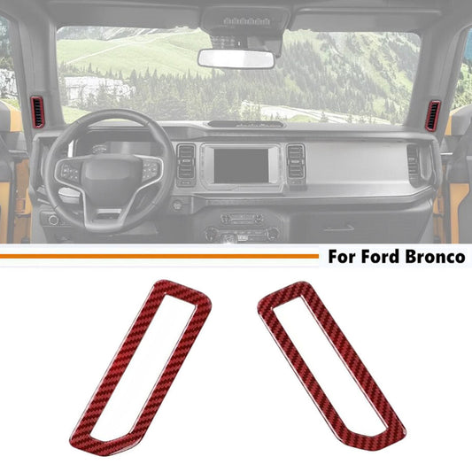 Red Carbon Front A Pillar Air Vent Cover Trim Accessories For Bronco 21-24 v