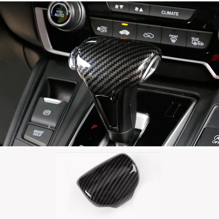 Carbon fiber look Gear Shift Knob Cover Trim for Honda CRV CR-V 2017-2021 v