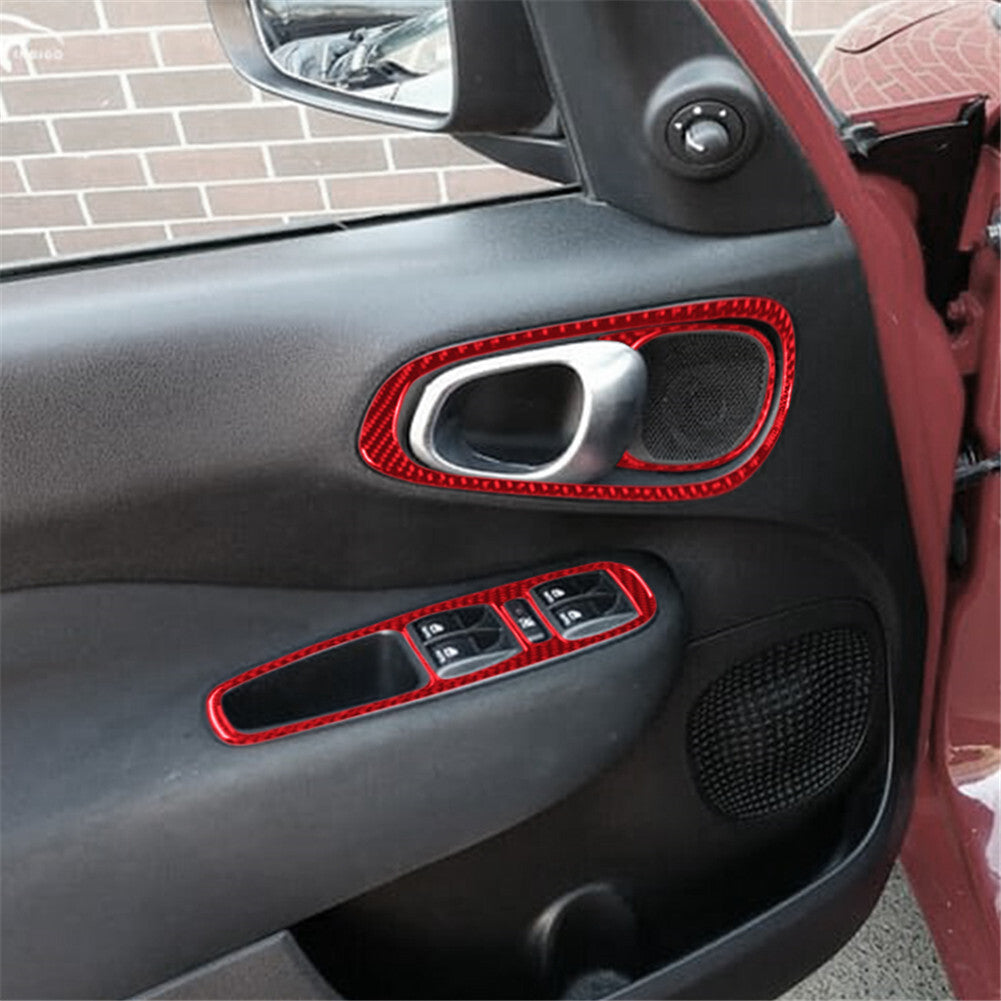 14x Red Carbon Fiber Door Pull Cover Trim for Land Rover Discovery Sport 2015-19 v
