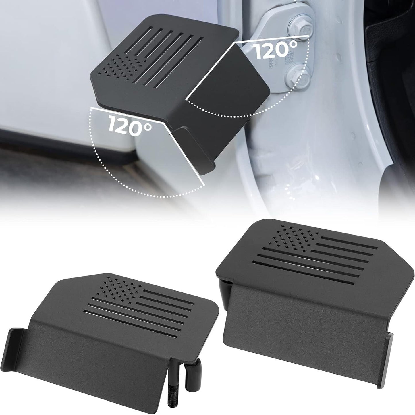 Hinge feet for Jeep for Wrangler JK JL 2007-2024, matte black.