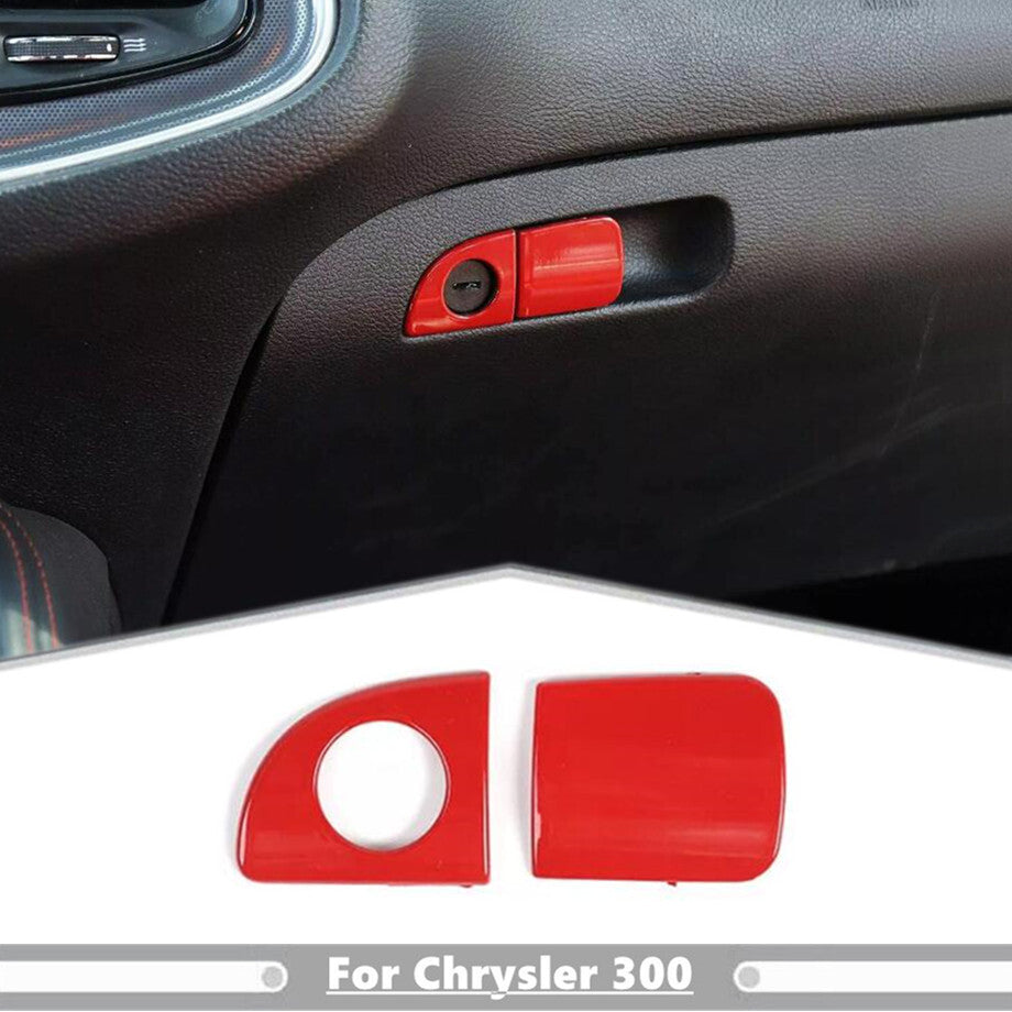 For 2011-2023 for Chrysler 300/Charger Red Passenger Storage Box Handle Trim Covers v