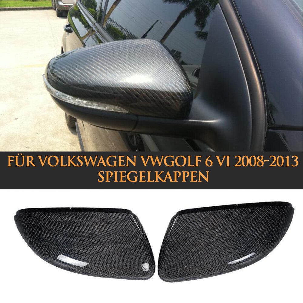 Carbon Fiber Side Mirror Cover Replacement for Volkswagon for Golf 6 MK6 GTI R 09-12