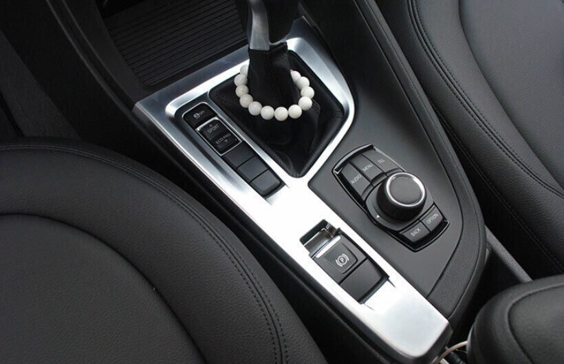 for BMW X1 F48 2016-22 Silver ABS Central Console Gear Shift Panel Frame Trim 1P