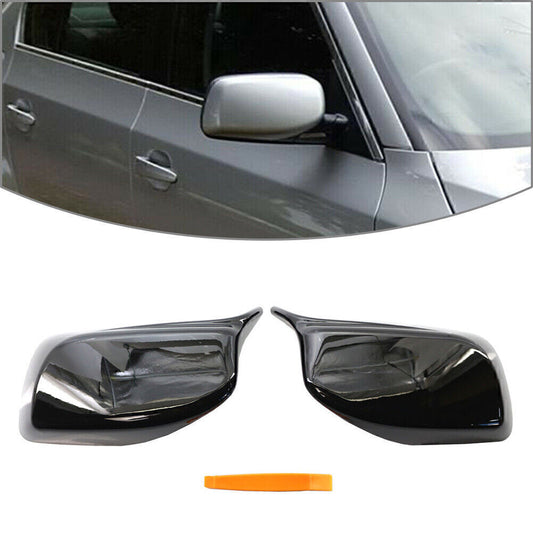 A pair of rearview mirror cover trims suitable for 2004-2007 for BMW E60/E61 models, with removal tools.