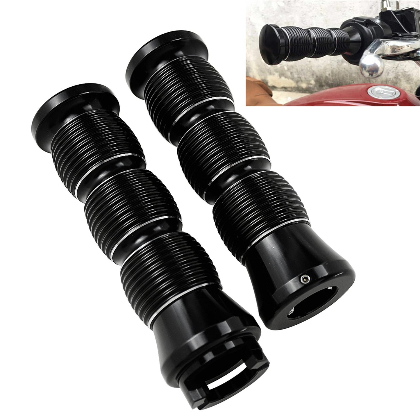 7/8inch 22mm Black Handlebars Hand Grips Fit For Indian Scout Bobber 2015-2022