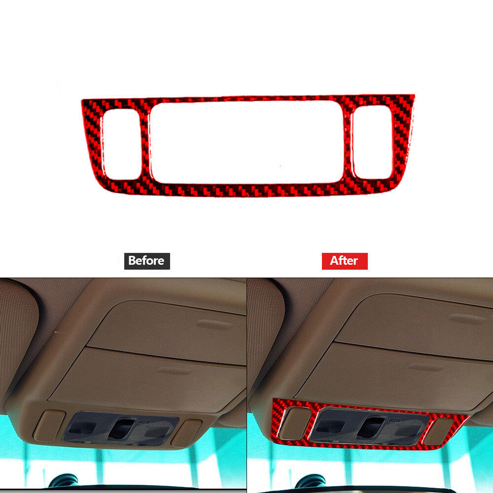 Red Carbon Fiber Center Climate Control Cover Trim for Jeep for Wrangler JK 2011-17 v