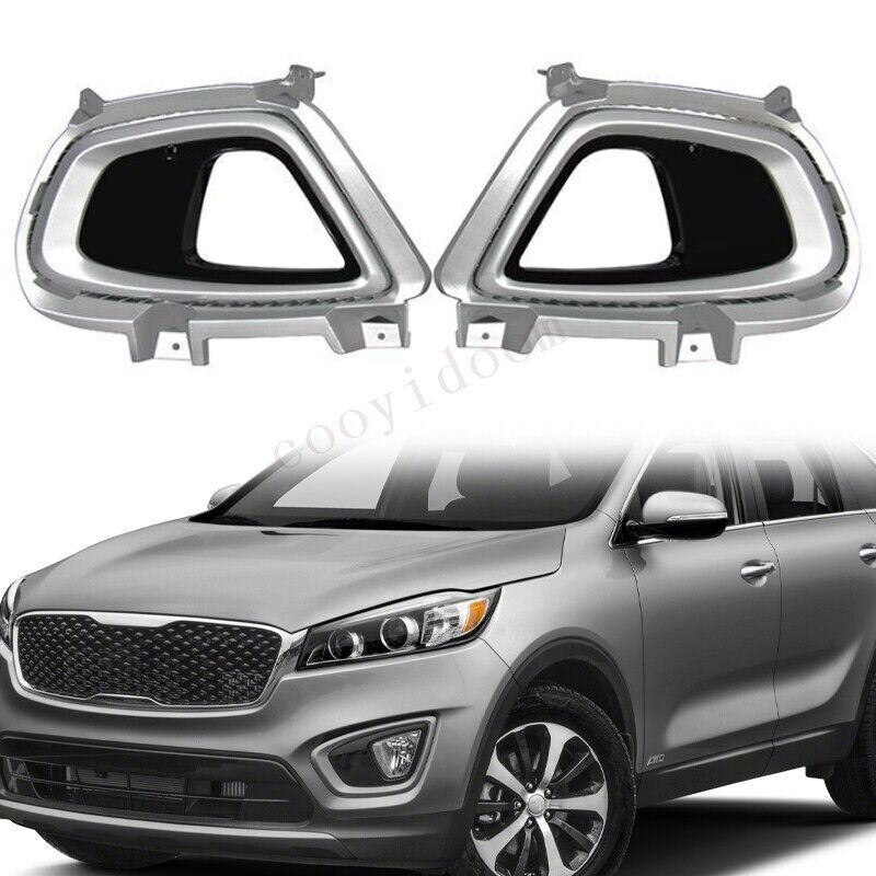 A pair of front fog light bezels LH+RH for 2016 and 2018 for Kia Sorento EX LX