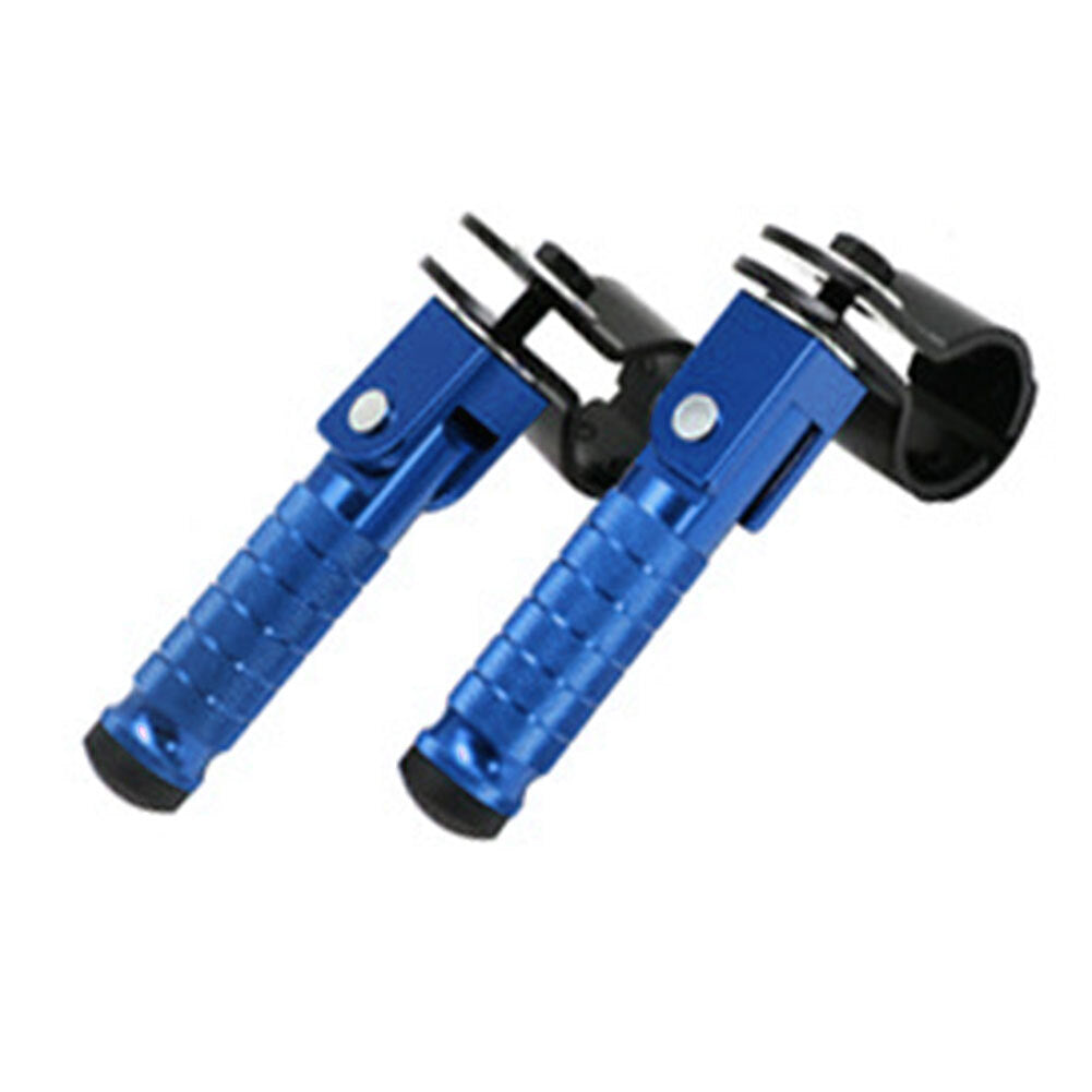 For Motorcycle Bicycle Bike CNC Folding Rearsets Footrest Foot Pegs Pedal Blue