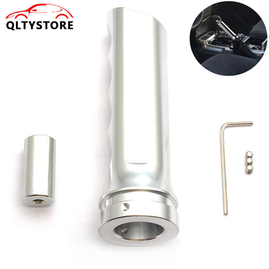 1Pc Silver Aluminum Car Handle Hand Brake Sleeve Universal Fitment Cover Q