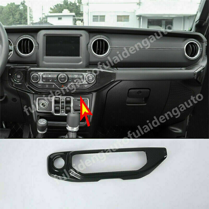 Carbon Fiber Air Conditioning Control Panel Trim for Jeep for Wrangler JL 2018-2021