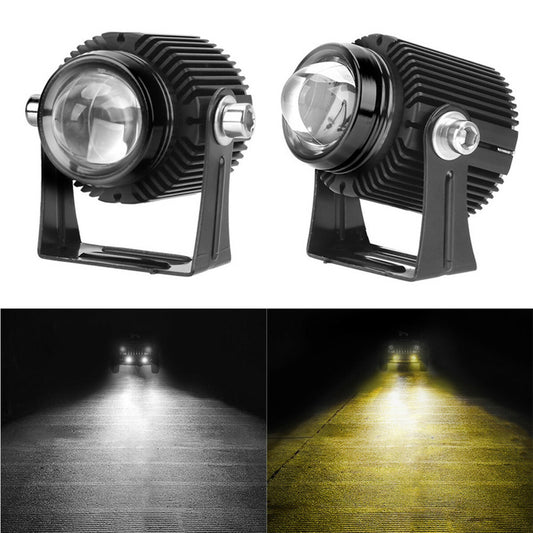 LED Car Front Spotlight Auxiliary Light Dual Color 2pcs Accessory 60W Shockproof