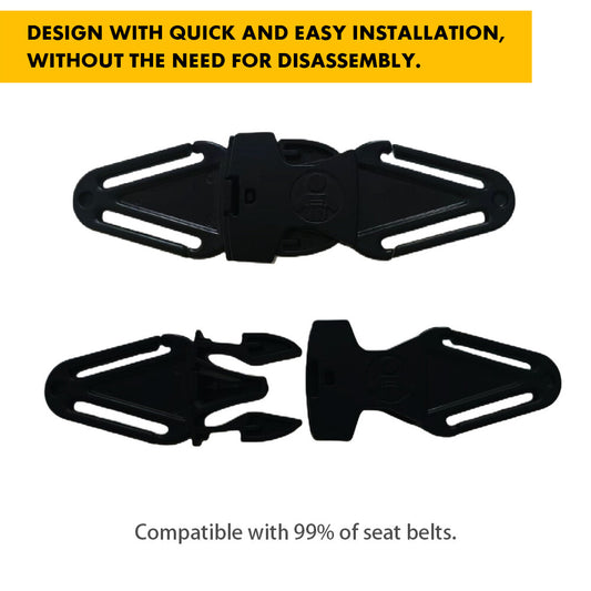 1-pack of baby car for seat belts, universal black straps and buckles. n