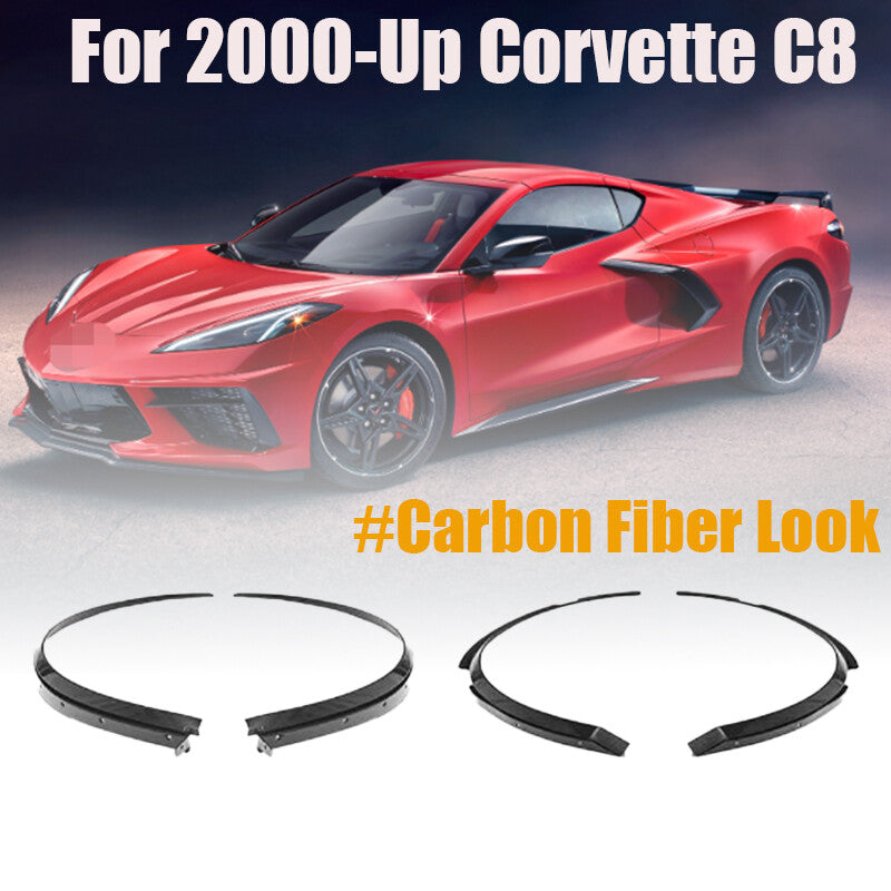 Front & Rear Wheel Fender Extensions For 20-Up for Corvette C8 CARBON FLASH METALLIC n