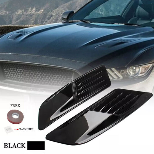 1Pair Universal Fit Decorative Air Intake Cover Car Hood Scoop Vent Bonnet Cover v
