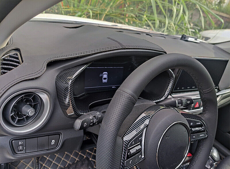 Carbon Fiber Dashboard Instrument Frame Cover Trim for Kia Forte K3 2019-2022