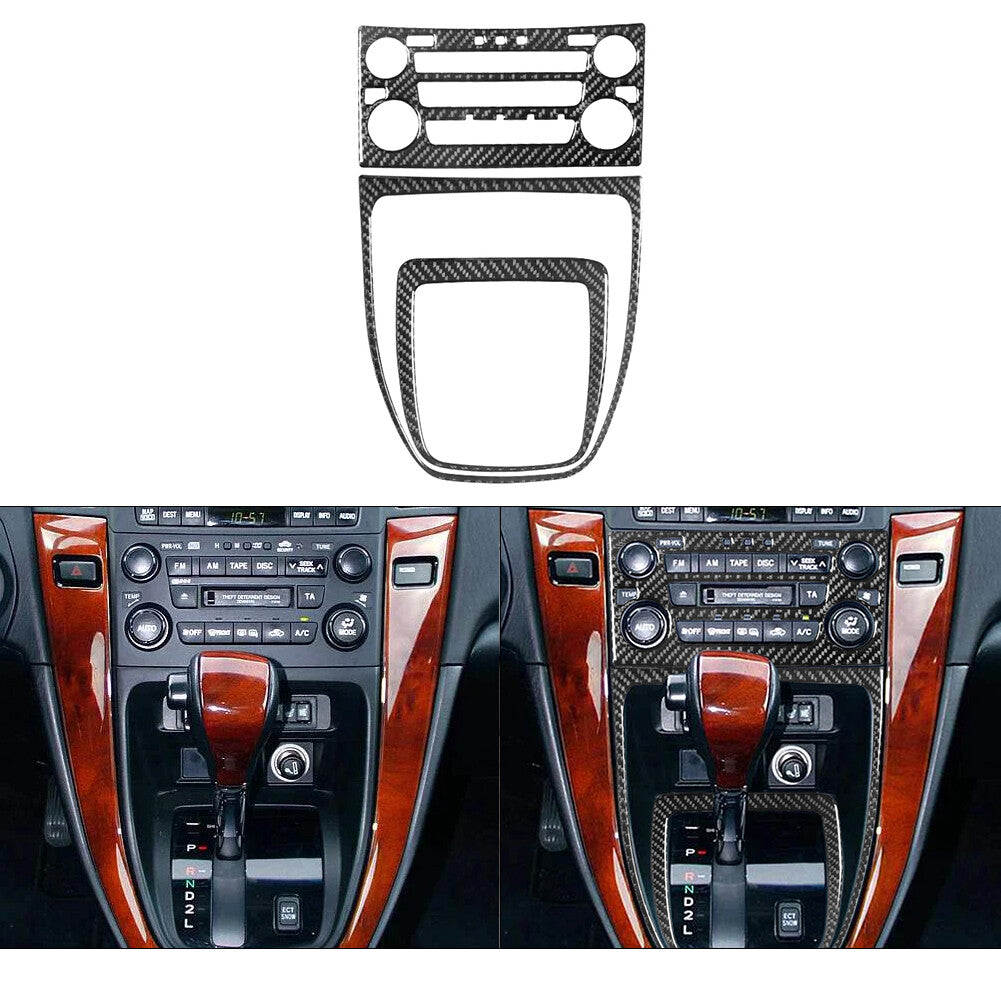 Red Center Console Frame Trim Cover Decor Carbon Fiber for Jaguar XF 2009-2011 v
