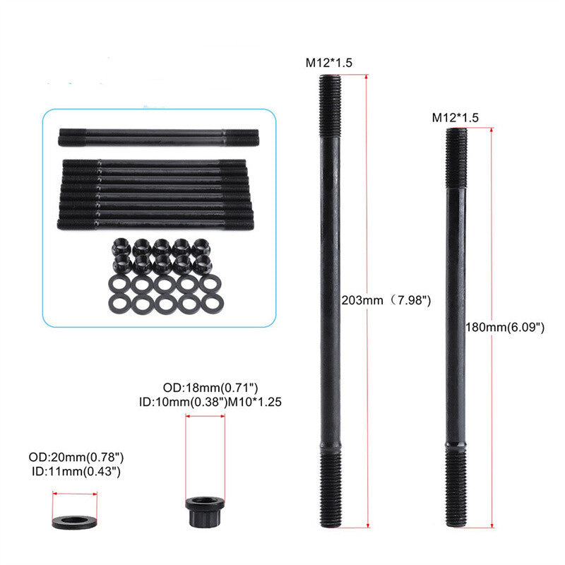 208-4302 Cylinder Head Stud Kit for Non-VTEC B18A1 B18B1 LS Engine B20B4 B20Z2 Q