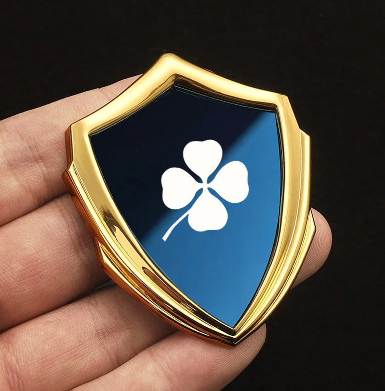 for Alfa Romeo Car Window Rear Trunk Side Emblem Decal Badge Blue Gold Clover